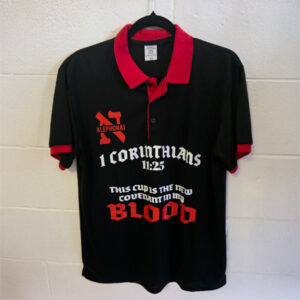 1 Corinthians New Covenant Polo (Black/Red)