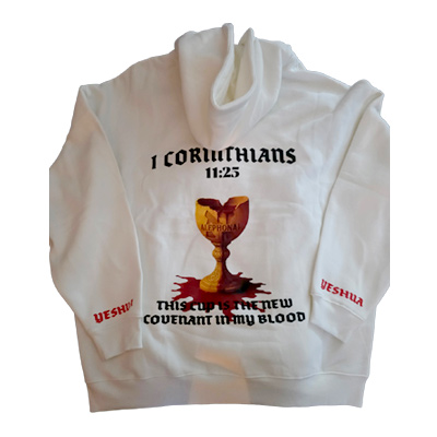 1 Corinthians New Covenant Hoodie & Book (White) Back